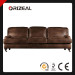 Orizeal English Roll Arm Genuine Leather Sofa with Setback Rounded Arm and Large Loose Cushion on The Angled Back (OZ-LS-2025)