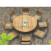 Outdoor Dining Set with Teak Stainless Steel Wooden Furniture
