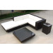 Outdoor Furniture Black Rattan Sofa with Cushion
