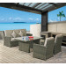 Outdoor Leisure Furniture Half Round Rattan Sofa with Table