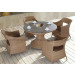 Outdoor Wicker Furniture Set-Restaurant/Garden Table and Armest Chairs