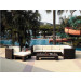 PE Rattan Aluminium Furniture Poolside Sofa Set (S0048)