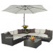 PE Rattan Modern Outdoor Leisure Patio Garden Sofa Furniture (PAS-1122)