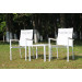 Patio Aluminum Chair in Textilene and Teak Armrest