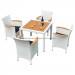 Patio Wicker Garden Outdoor Rattan Dining Set (PAD-1276)
