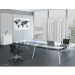 Popular Tempered Glass Top Conference Table (HF-YZ009)