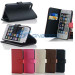 Pure Color Horizontal Flip Button Leather Case with Credit Card Slots & Holder for iPhone 5 5g