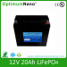 Rechargeable 12V 20ah LiFePO4 Battery with Cables