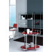 Red Glass Round Coffee Table Removable Table Hotel Furniture