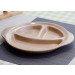 Reusable Natural Rice Husk Fibre Plate/ Children Three Compartment Plate
