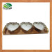 Set/3 Love Shape Ceramic Plate with Bamboo Tray