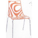 Silk Screen Acrylic Dining Chair with Metal Legs