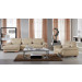 Simple Europe Style Golden Leather Oak Wood Sofa