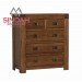 Solid Oak Rustic 2 Over 3 Drawer Chest