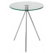 Steel Metal Glass Tripod Leg Side Corner End Table