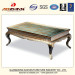Steel Wooden Craved Art Coffee Table Az-Ggcj-1087