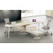 Warm White Office Workstation Desk Partition with Fixing Cabinet (HF-YZ0048)