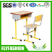 Wooden Single School Student Desk and Chair
