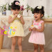 off-Shoulder Rose Flower Chiffon Cute Baby Clothing, Baby Wear (9259V)