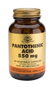 Pantothenic Acid 550 mg Vegetable Capsules