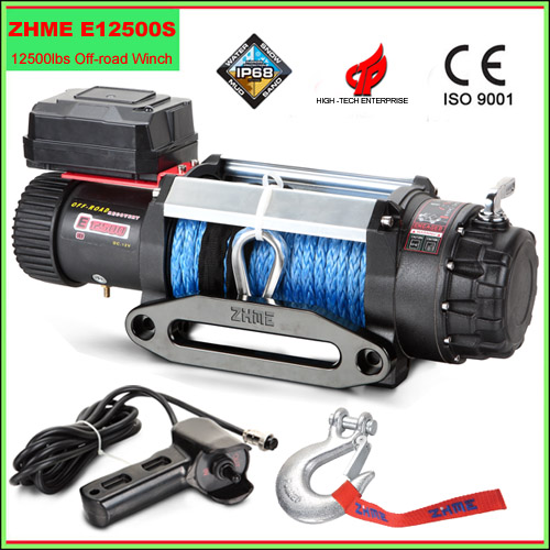 12500lbs Waterproof off-Road Winch with Synthetic Rope