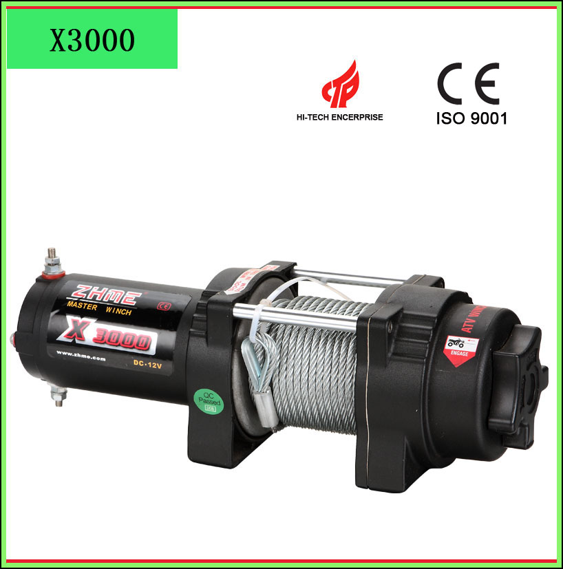12V 3000lbs Waterproof Winch for ATV