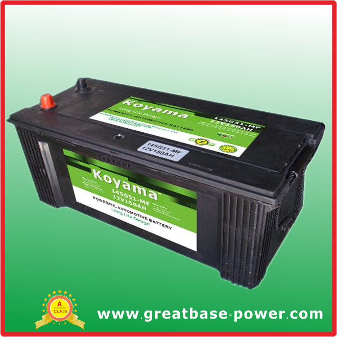 145g51-Mf 150ah 12V Heavy Duty Truck Battery with High Quality