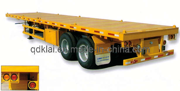 2 Axles Flatted Bed Container Semi Trailer for 40' Container