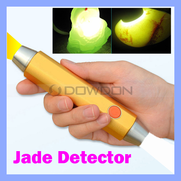 2 in 1 LED Flashlight Torch Lamp White + Yellow Light Fake Jewelry Jade Detector