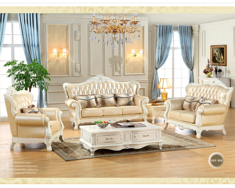 2015 New Design! Leather Sofa Set 1+2+3 China Manufacturer Home Furniture (sql-6190A)