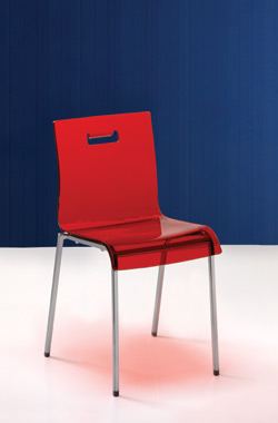 2015 Simple Red Metal Dining Chair