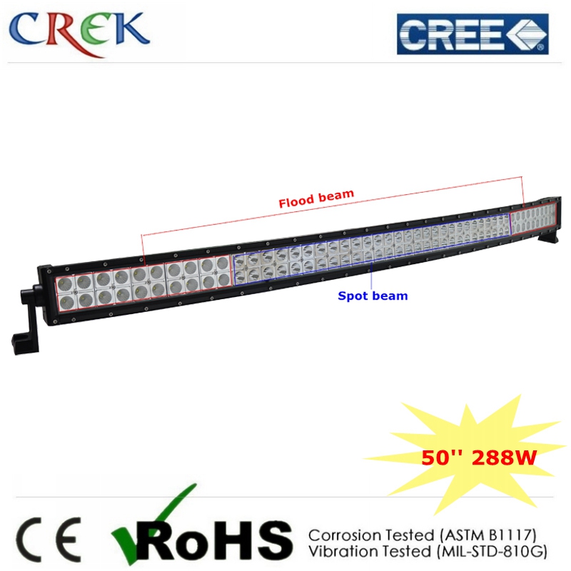 288W 50'' Inch Curved Dual Row LED Light Bar 12/24V DC 6000-6500k Cool White Light (CK-BC24803C)