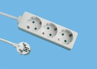 3 Way German Extension Strip Without Switch