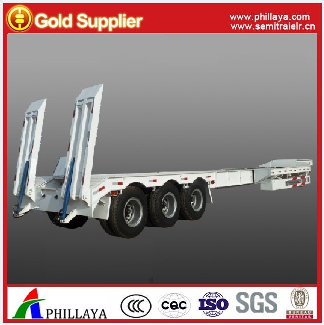 30ton-80ton 3 Axle Extendable Low Bed Semi Trailer
