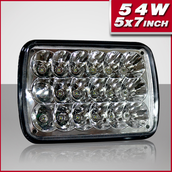 54W 7inch Sealed Beam Square High/Low Beam LED Driving Light (PD7SL 54W)