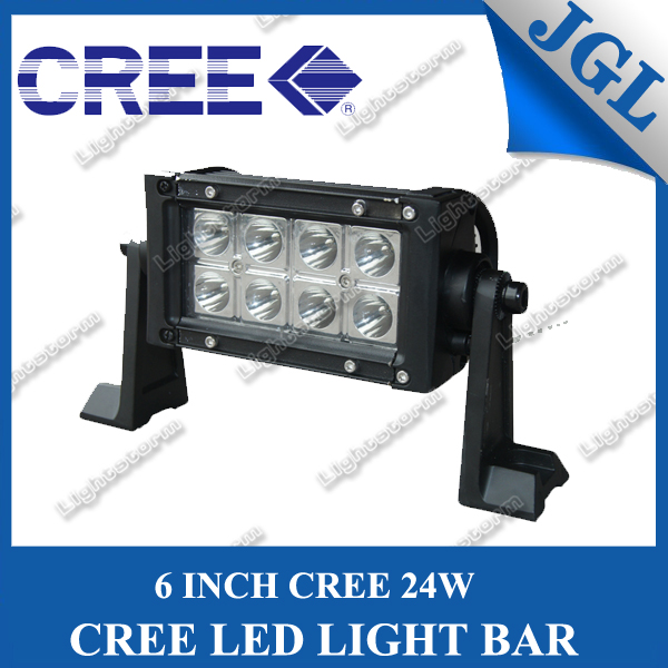 6 Inch 24W CREE LED Light Bar, CREE 3W*8PCS LED Work Light Bar, 12/24V LED Driving Light