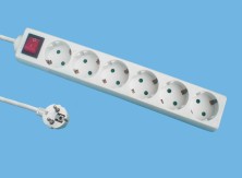6way European Electrical Socket, with Switch