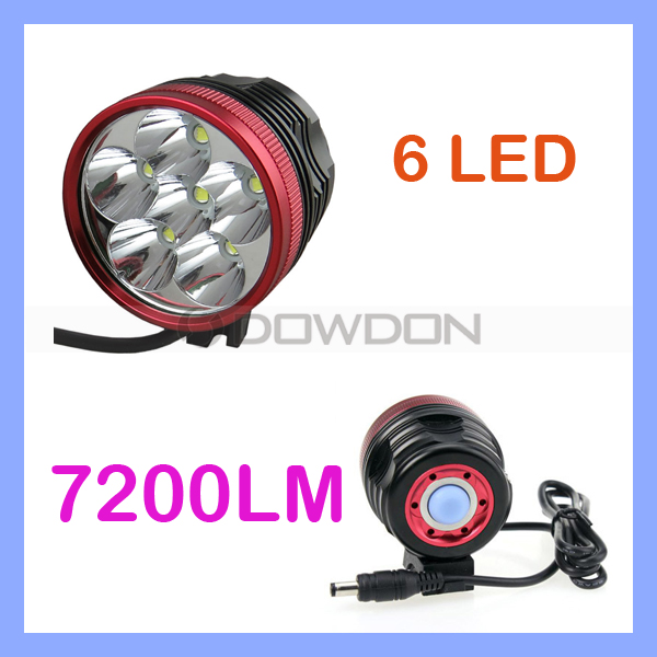 7200lm Cycling CREE Xml-T6 6LED Front Bike Headlamp Bicycle Headlight