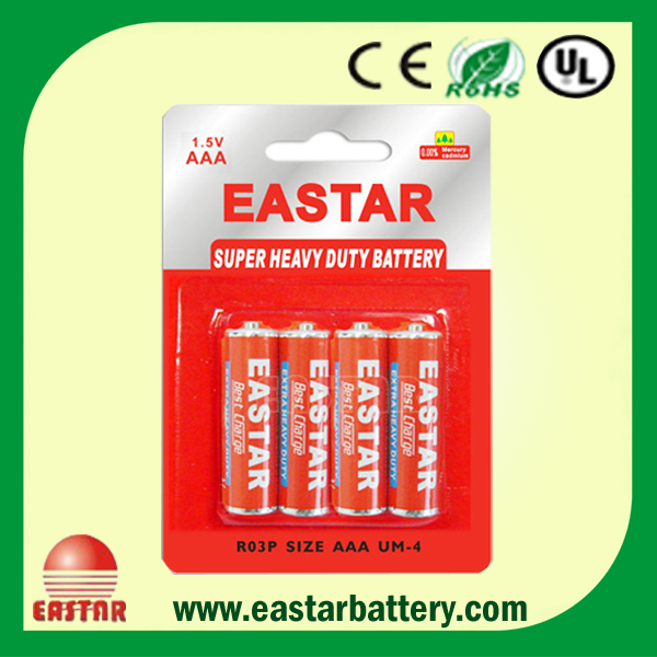 AAA Size R03 Dry Carbon Zinc Battery