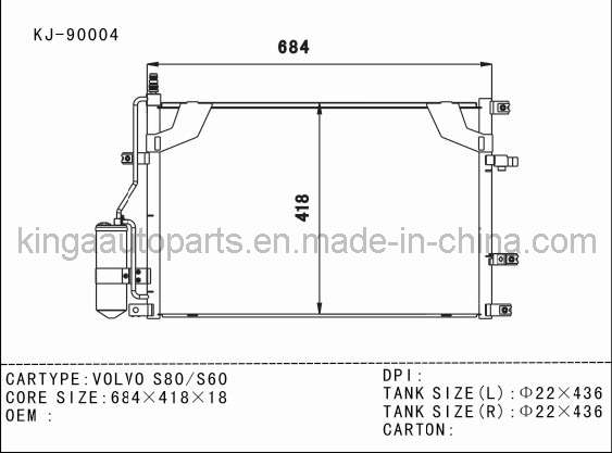 Auto Condenser for Volvo S80 / S60