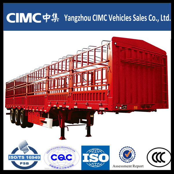 Best Selling Cimc 3 Axles Livestock Fence Semi Trailer