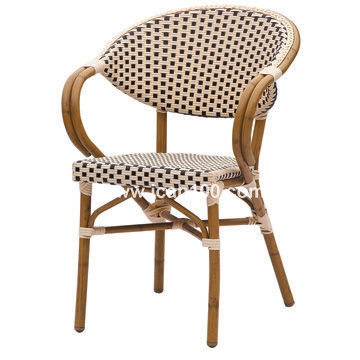 Bistro Chair Bamboo Looking Chair Outdoor Aluminum Rattan Chair (BC-08014)