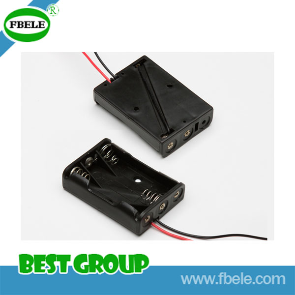 Black Plastic Battery Holder PCB with Wire