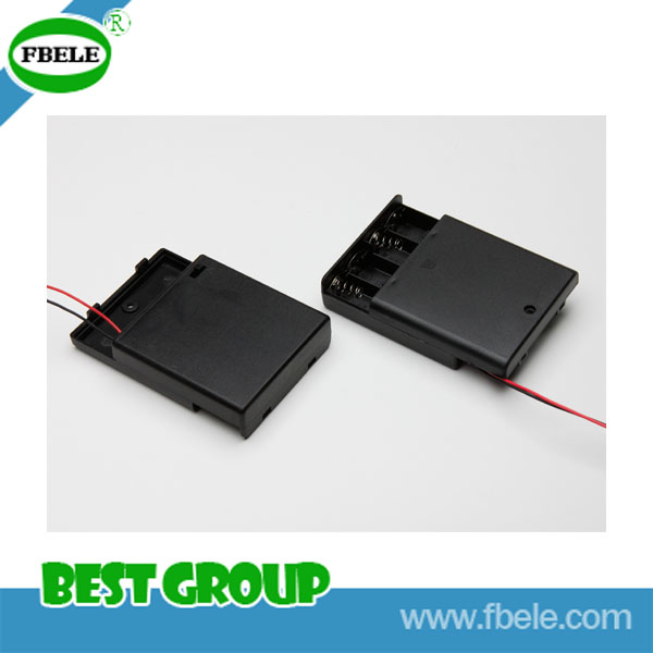 Black Plastic Button Battery Holder