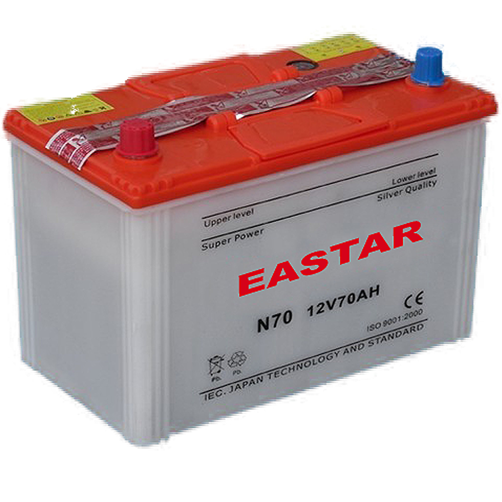 DIN 57512-12V75ah Dry Charged Car Battery with RoHS/CE/Soncap