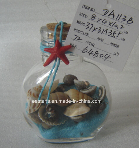Drift Glass Bottle Wooden Decoration Marine Gifts (DA113B)