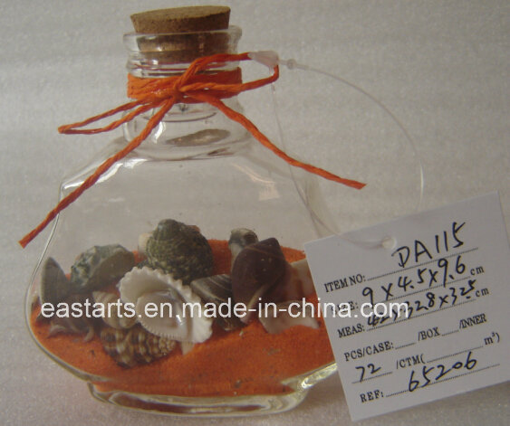 Drift Glass Bottle Wooden Decoration Marine Gifts (DA115)