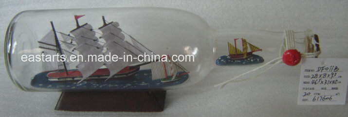 Drift Glass Bottle Wooden Decoration Marine Gifts (DF011B)