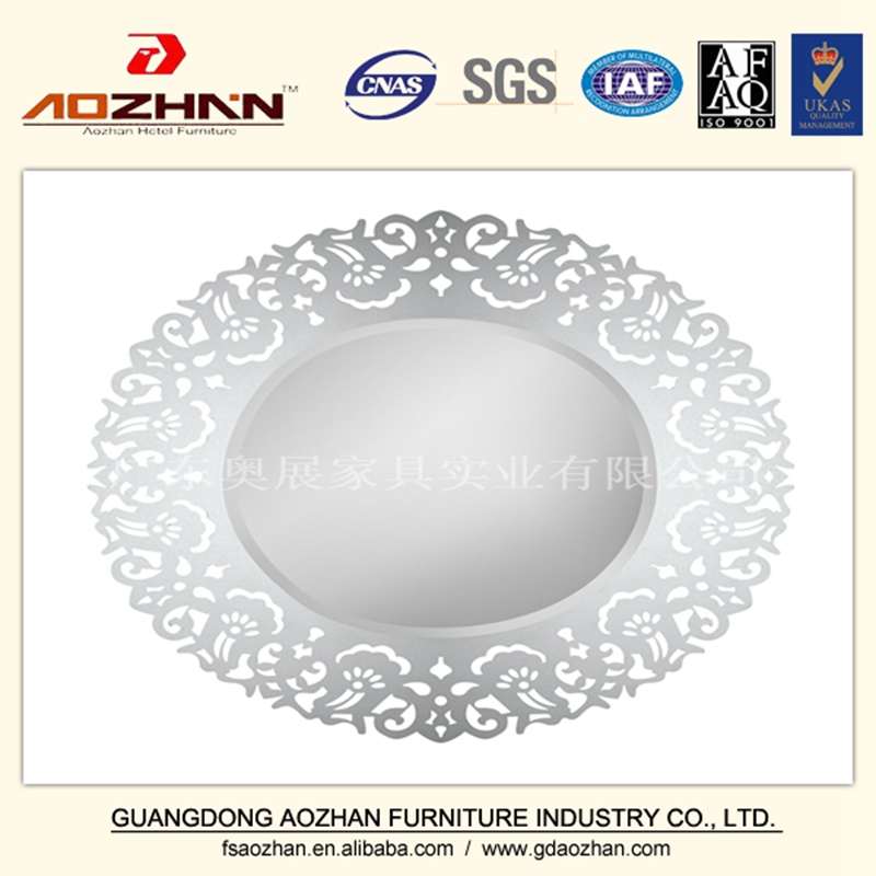 Exquisitely Carved Round Mirror Coffee Table for Sale