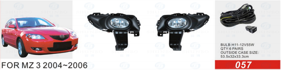 Front Fog Lamp for Mazda 3 2004-2006